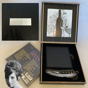 Barbara Streisand Boxed Bar Set: Corkscrew Coasters CD Wooden presentation box